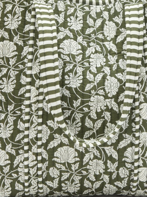 Bolso tote acolchado con motivo de flores - Kiabi