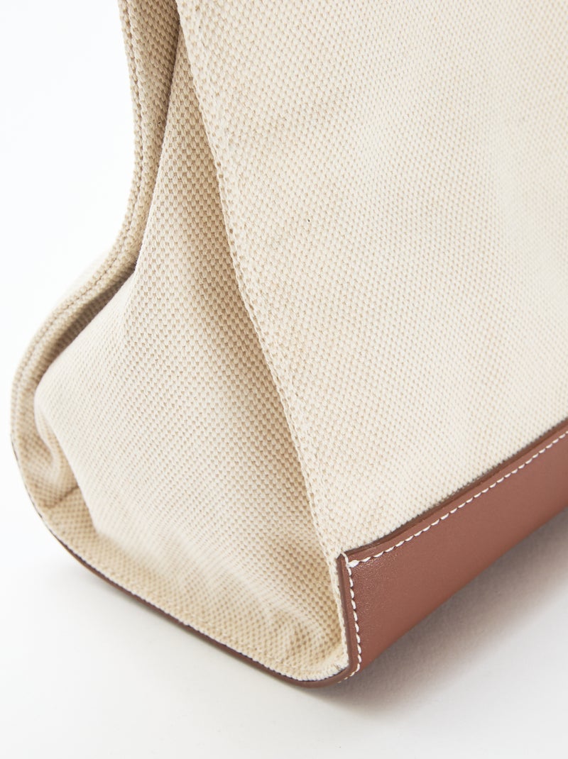 Bolso tote de lona Beige - Kiabi