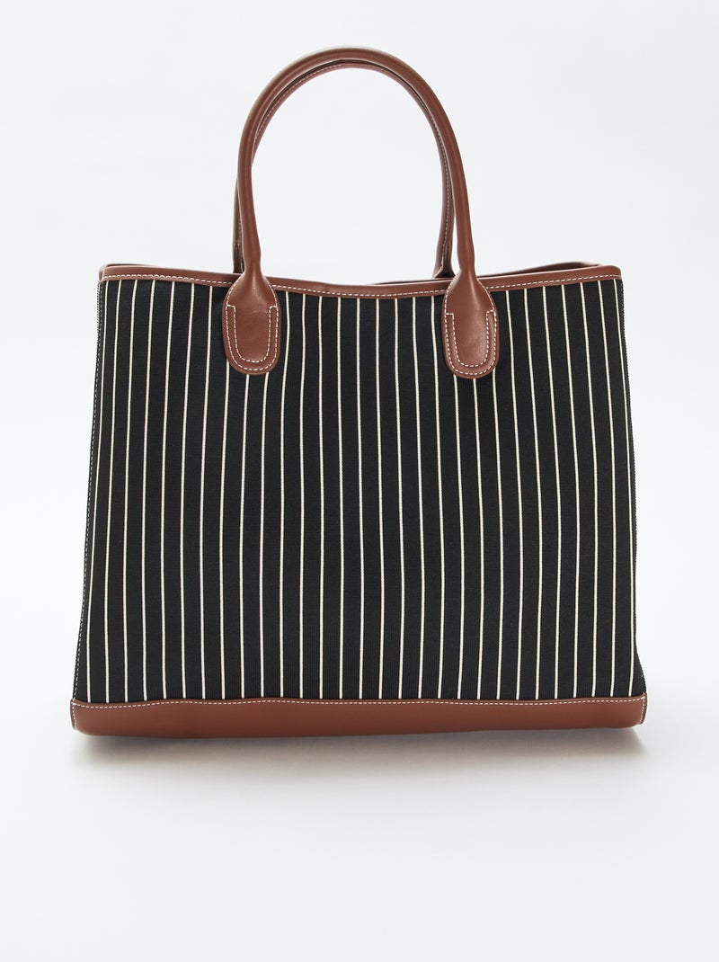 Bolso tote de tela Negro - Kiabi