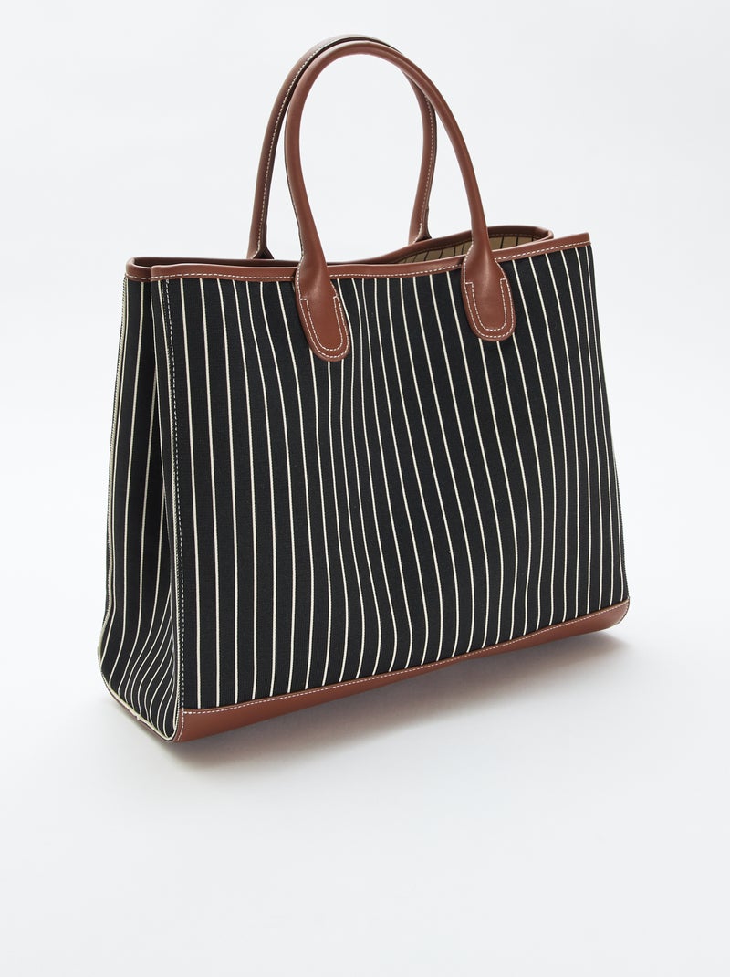 Bolso tote de tela Negro - Kiabi