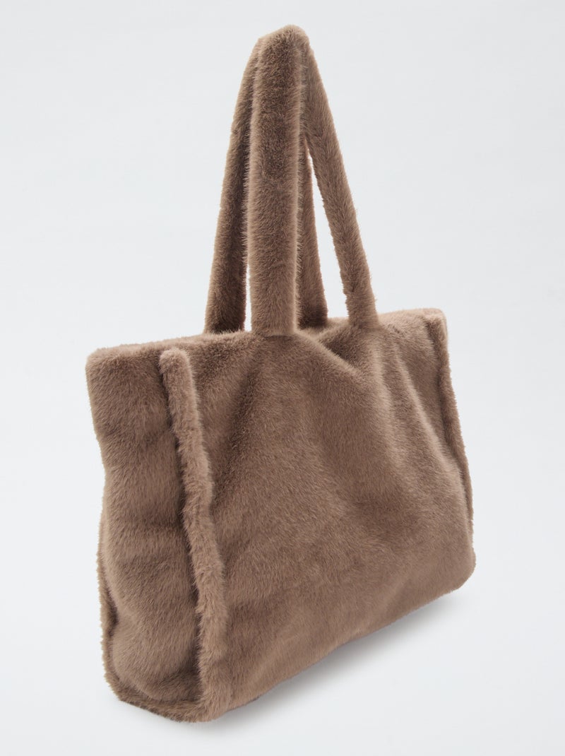 Bolso tote imitación piel Gris - Kiabi