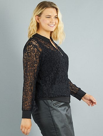 Bomber de encaje con cremallera - Kiabi