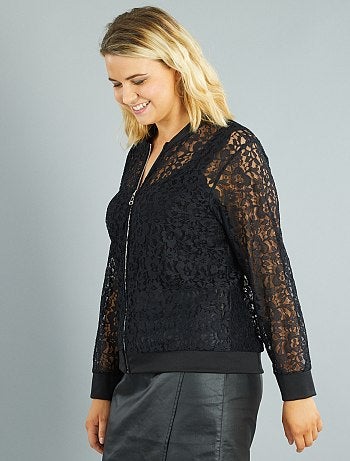 Bomber de encaje con cremallera - Kiabi