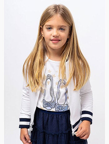 Bomber de niña blanco