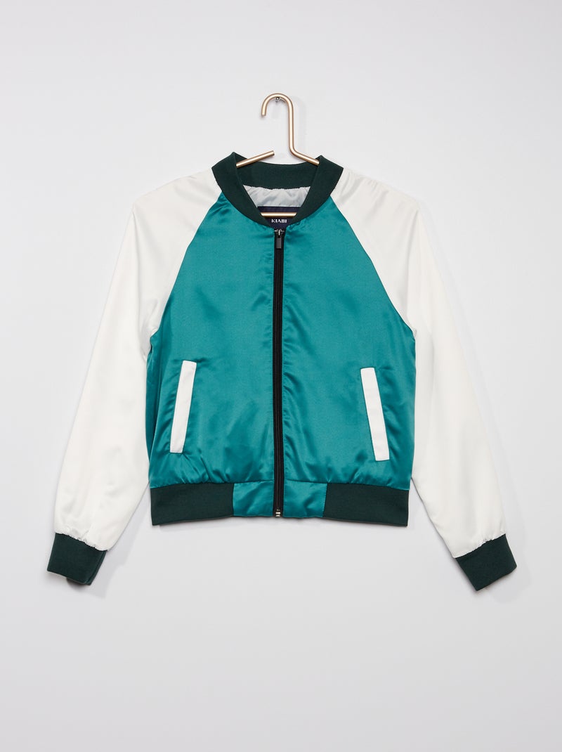 Bomber de raso VERDE - Kiabi