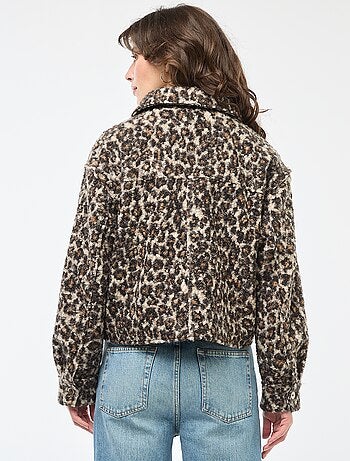 Bomber leopardo con cremallera