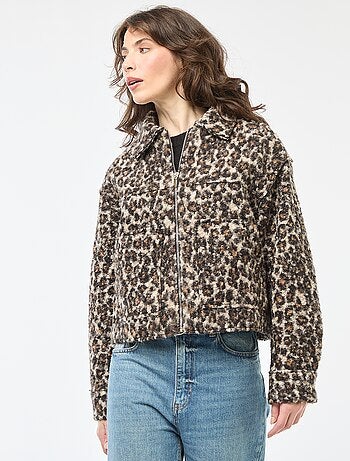 Bomber leopardo con cremallera