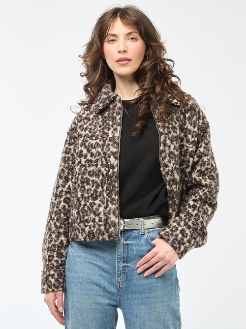 Bomber leopardo con cremallera - Kiabi
