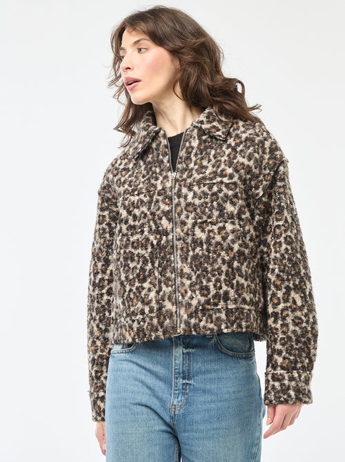 Bomber leopardo con cremallera - Kiabi