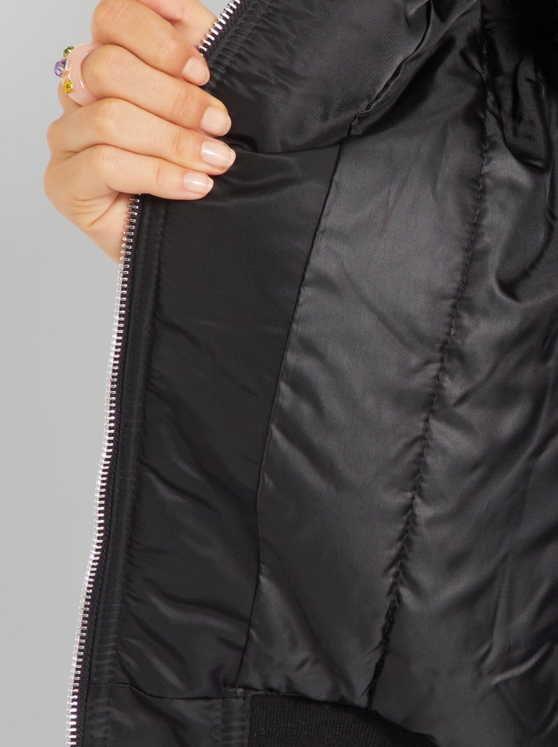 Bomber ligera satinada negro - Kiabi