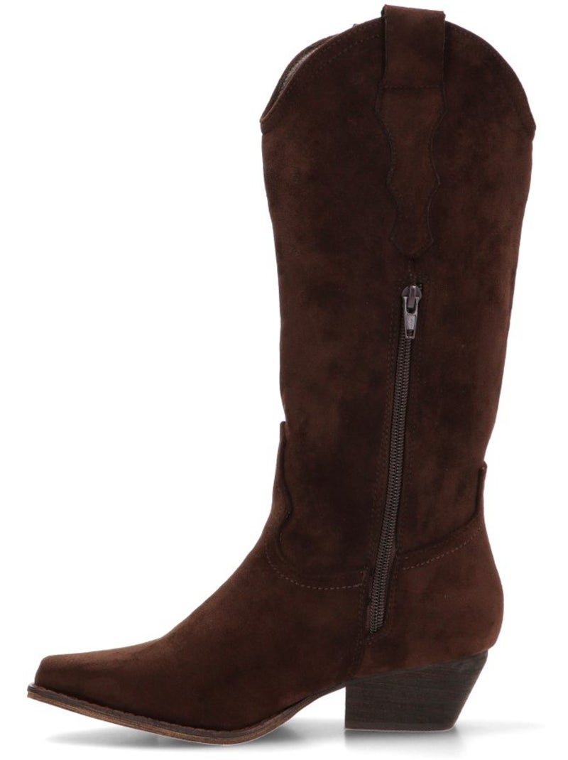 Bota Campero Mujer Tacón Medio - Buonarotti Marrón - Kiabi