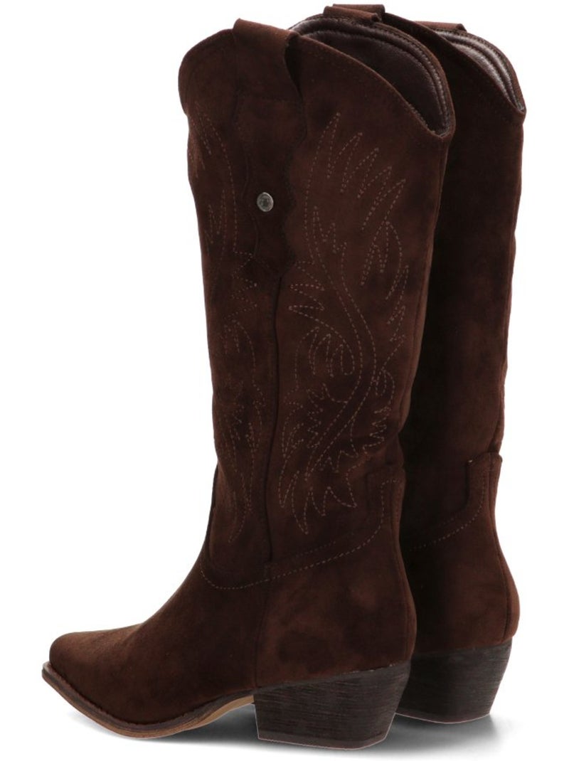 Bota Campero Mujer Tacón Medio - Buonarotti Marrón - Kiabi