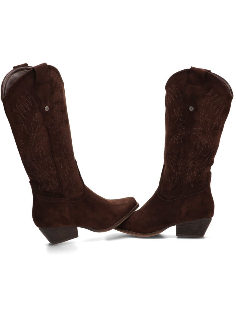 Bota Campero Mujer Tacón Medio - Buonarotti Marrón - Kiabi