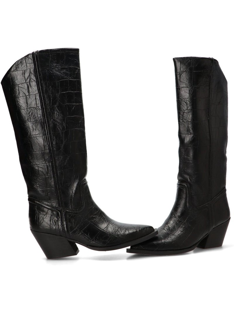 Bota campero mujer tacón medio - corina Negro - Kiabi