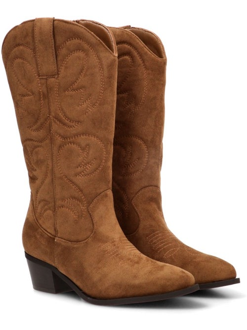 Bota campero mujer tacón medio - etika - Kiabi
