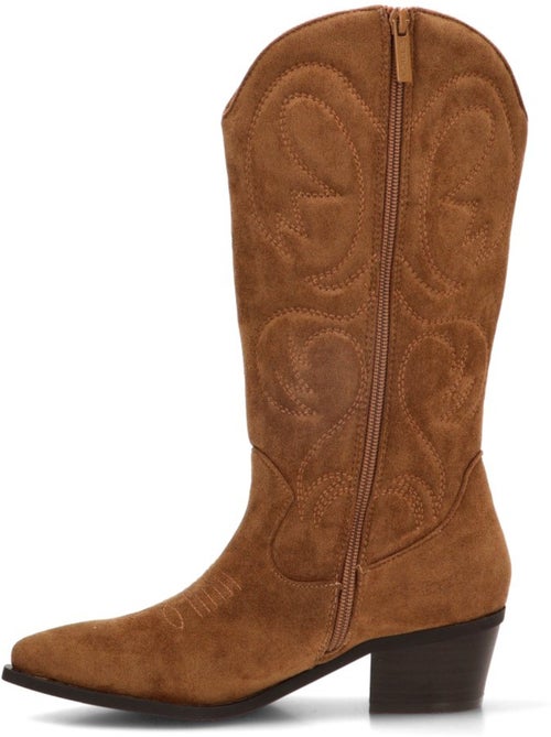 Bota campero mujer tacón medio - etika - Kiabi