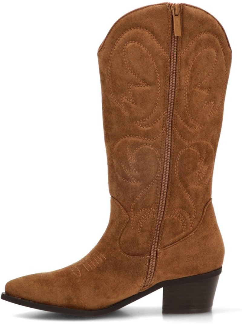 Bota campero mujer tacón medio - etika Camel - Kiabi