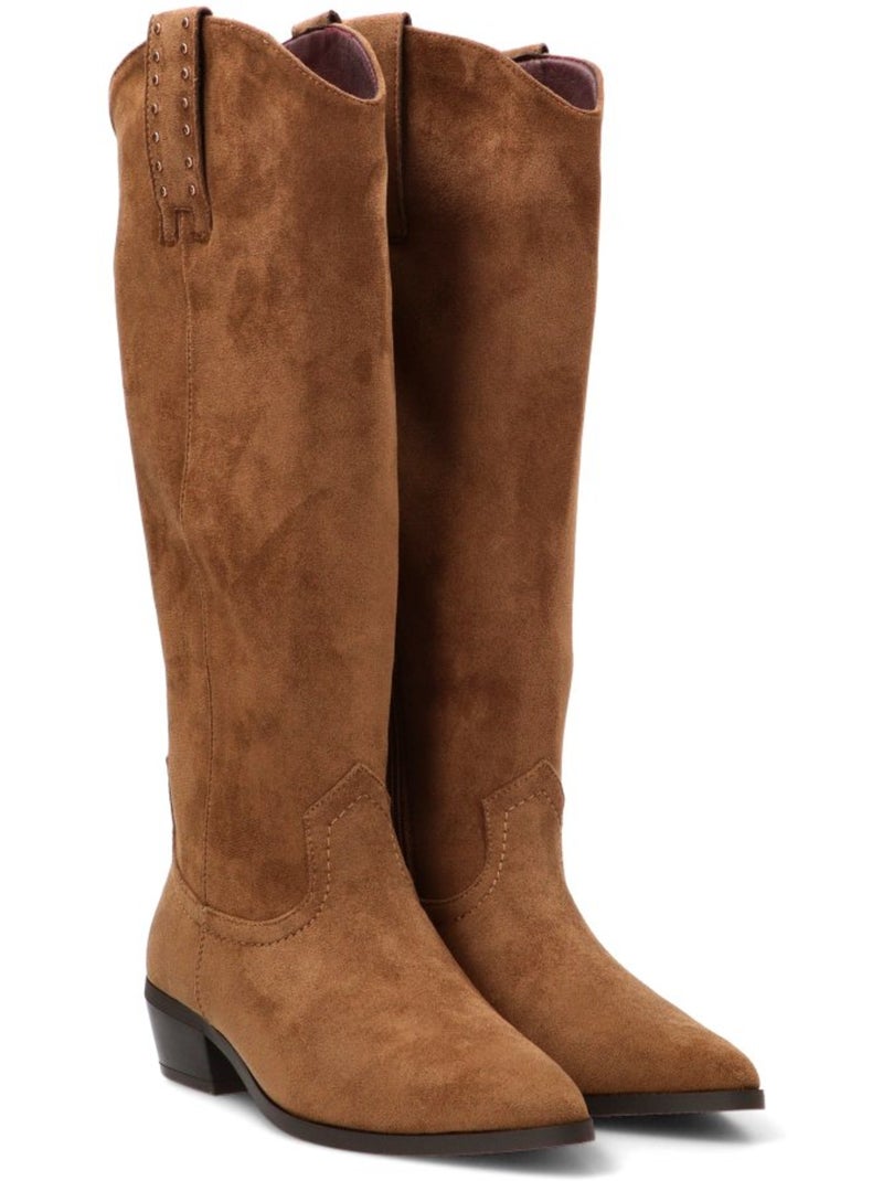Bota Campero Mujer Tacón Medio - Etika Camel - Kiabi