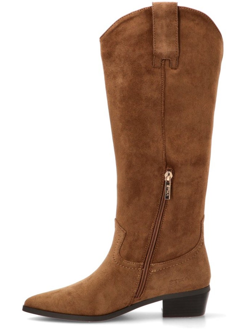 Bota Campero Mujer Tacón Medio - Etika Camel - Kiabi