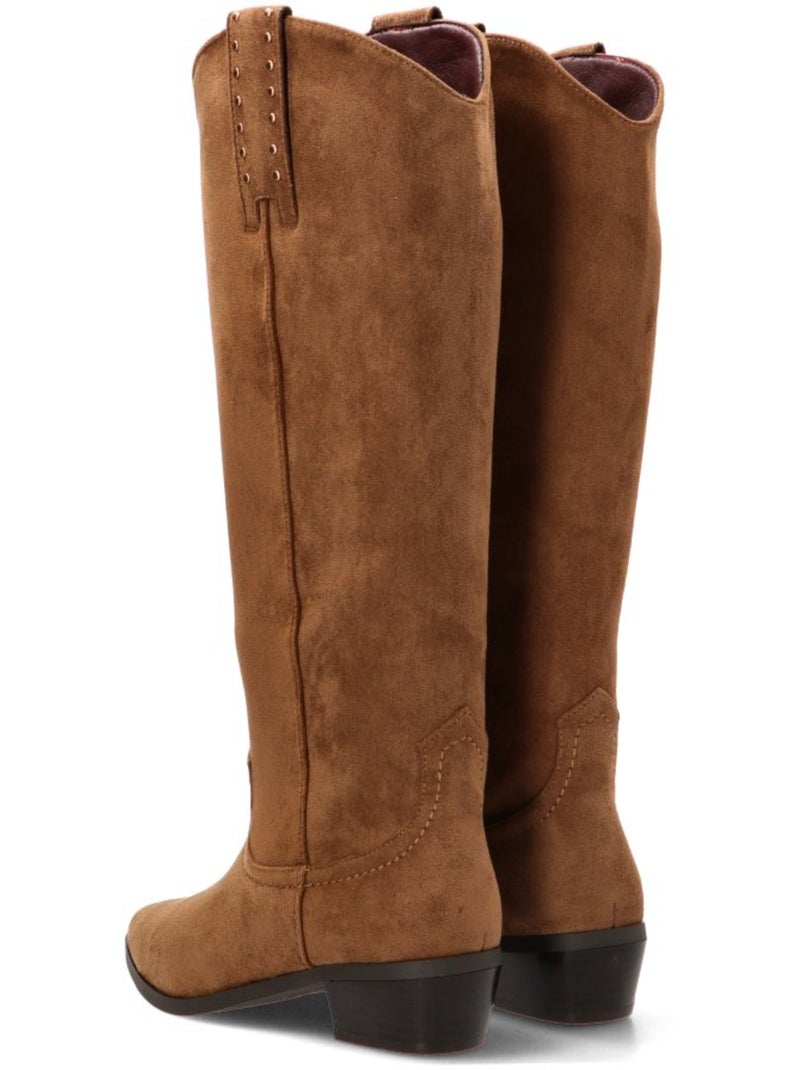 Bota Campero Mujer Tacón Medio - Etika Camel - Kiabi