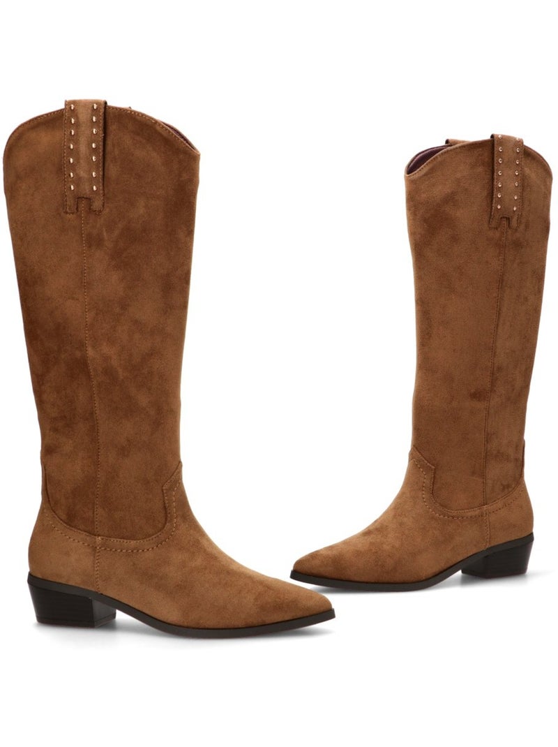 Bota Campero Mujer Tacón Medio - Etika Camel - Kiabi