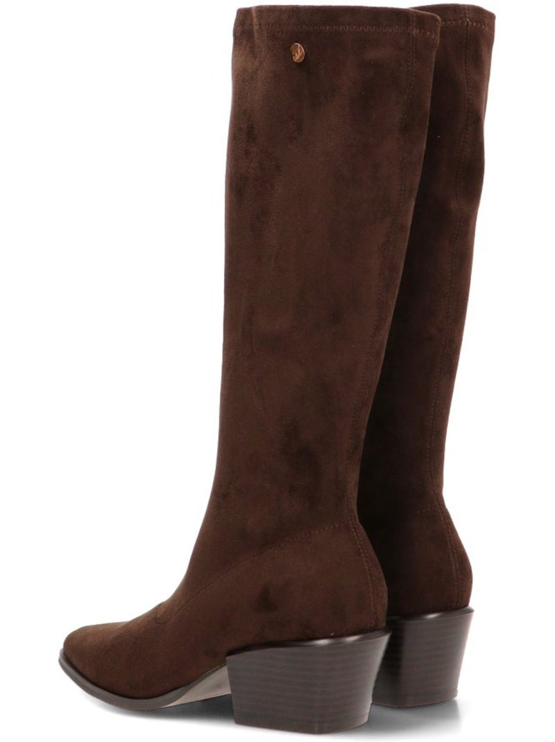 Bota campero mujer tacón medio - isteria Marrón capuchino - Kiabi