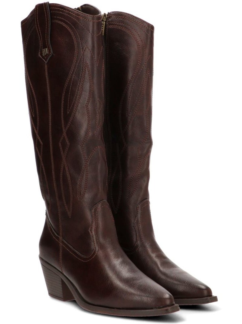 Bota campero mujer tacón medio - mustang Marrón - Kiabi