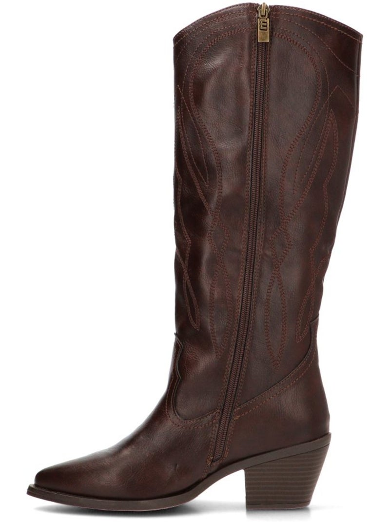 Bota campero mujer tacón medio - mustang Marrón - Kiabi