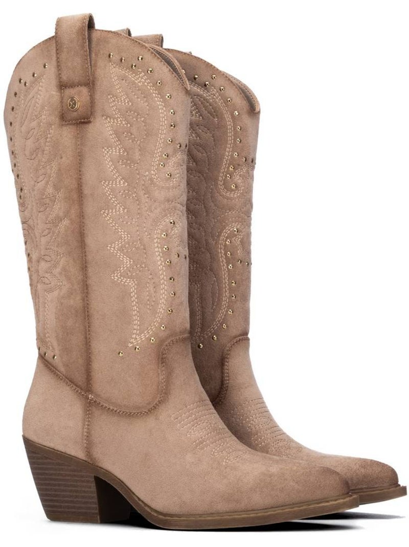 Bota campero mujer tacón medio - xti Beige - Kiabi