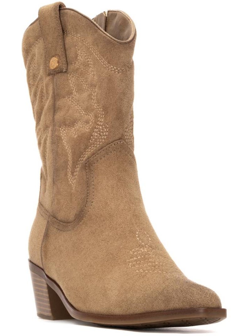 Bota campero mujer tacón medio - xti Beige - Kiabi