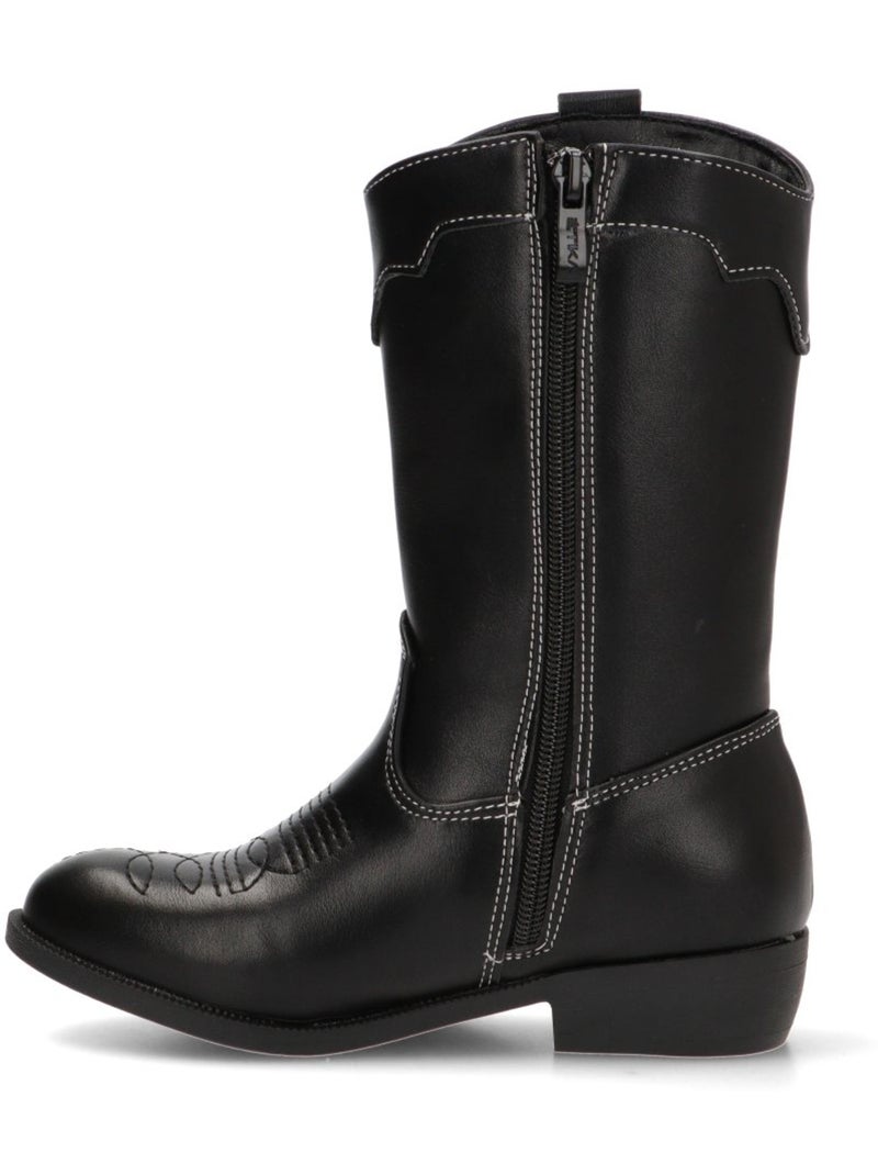 Bota Campero Niña Suela Plana - Etika Negro - Kiabi
