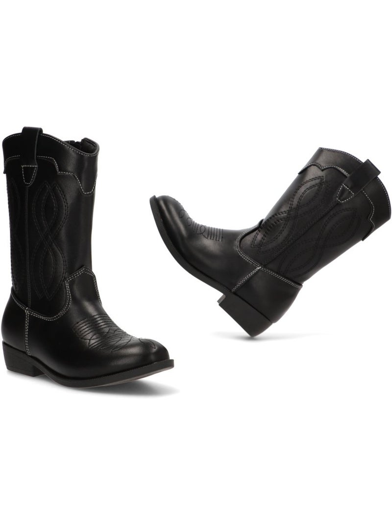 Bota Campero Niña Suela Plana - Etika Negro - Kiabi
