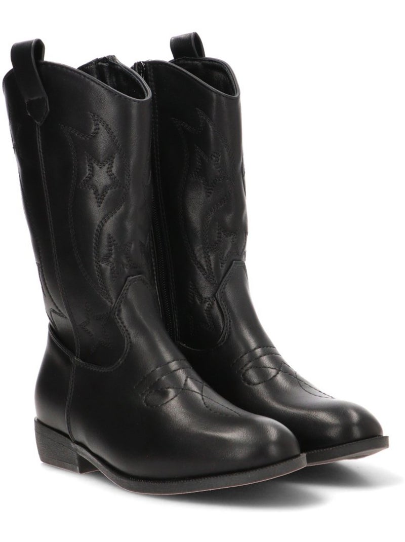 Bota campero niña tacón medio - etika Negro - Kiabi