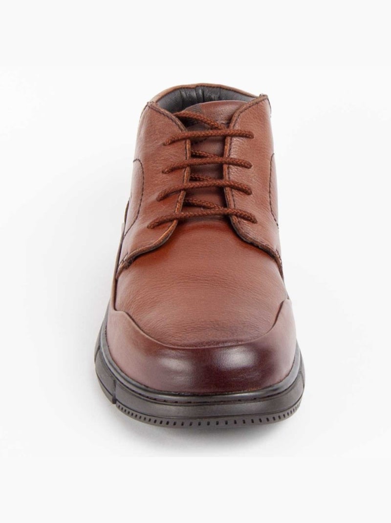 Bota Casual Cuero Purapiel Marrón - Kiabi