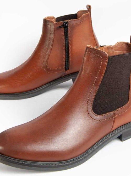 Bota Casual Cuero Purapiel - Kiabi
