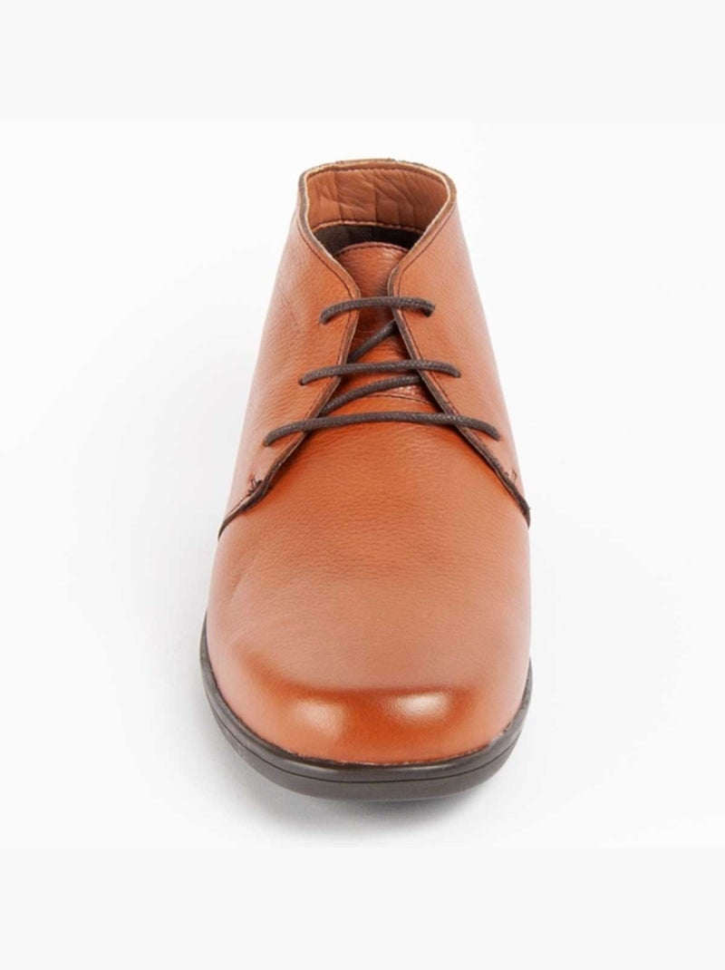 Bota Casual Cuero Purapiel Marrón - Kiabi