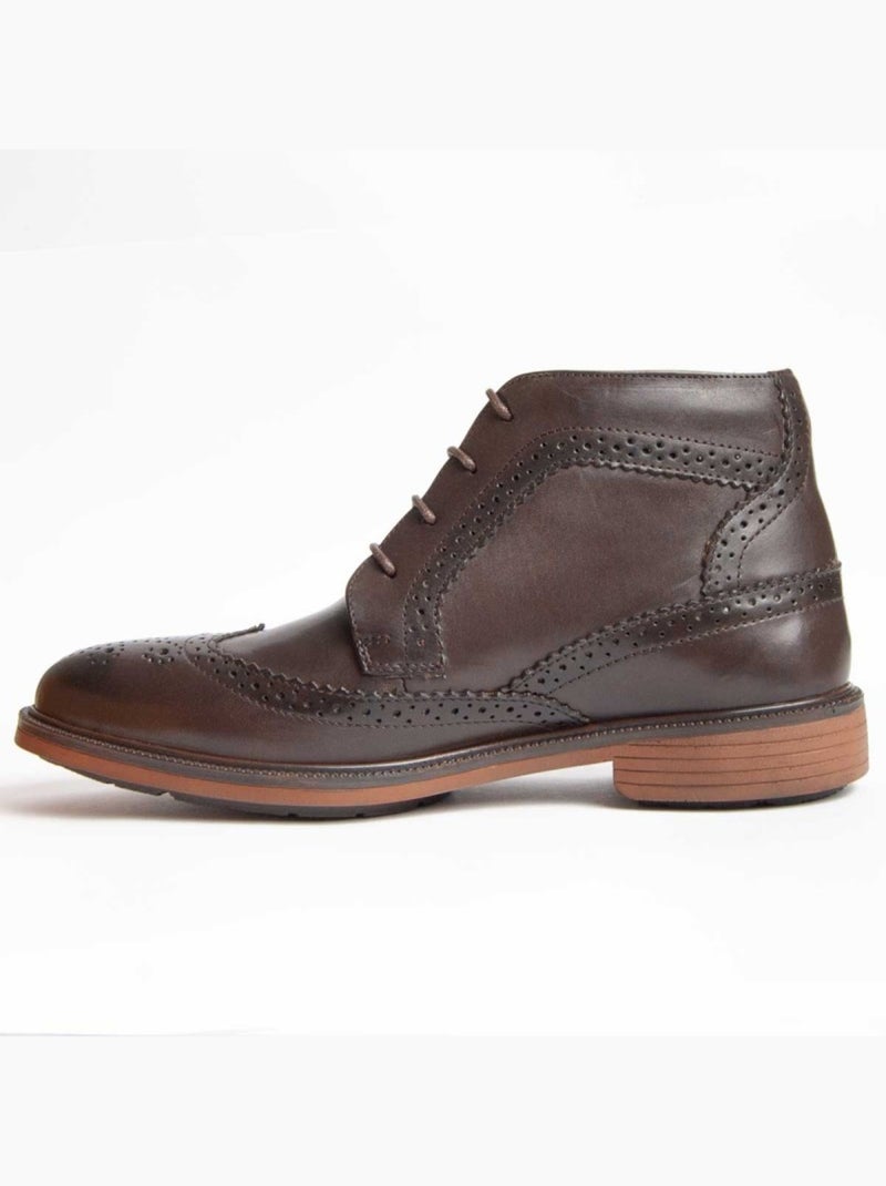 Bota Casual Cuero Purapiel Marrón - Kiabi