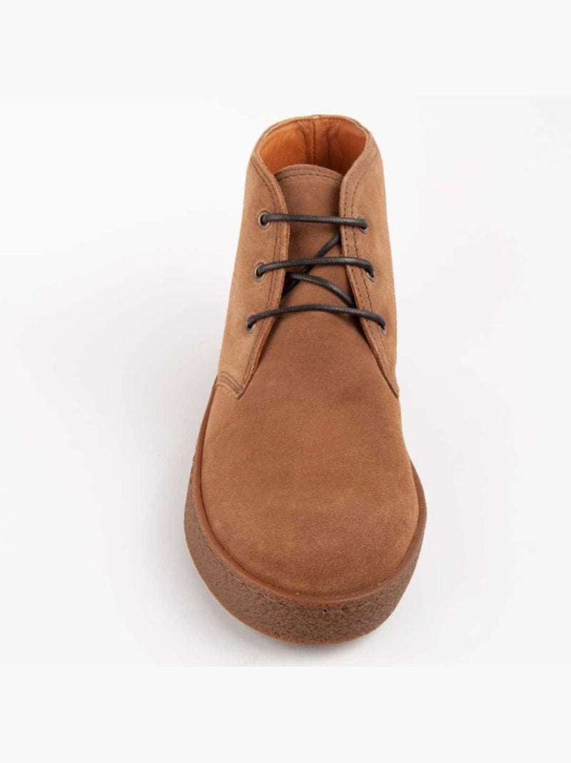 Bota Casual Cuero Purapiel Marrón - Kiabi