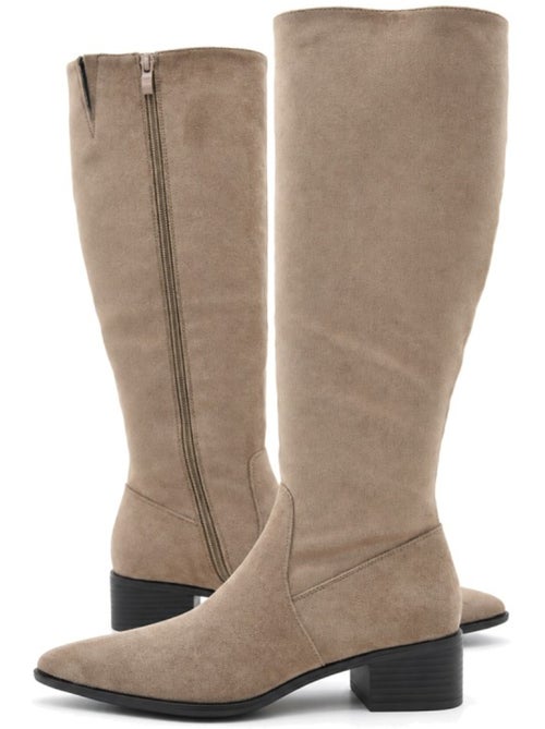 Bota casual cuero purapiel - Kiabi