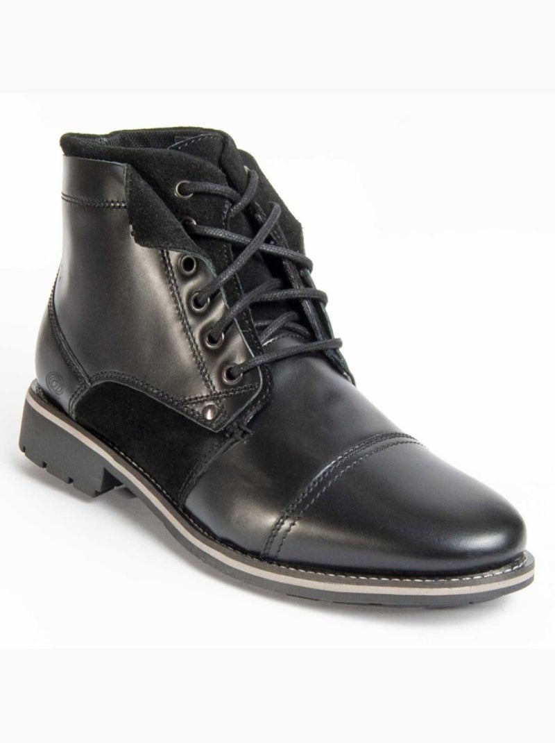Bota Casual Cuero Purapiel Negro - Kiabi
