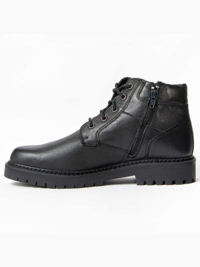 Bota Casual Cuero Purapiel Negro - Kiabi