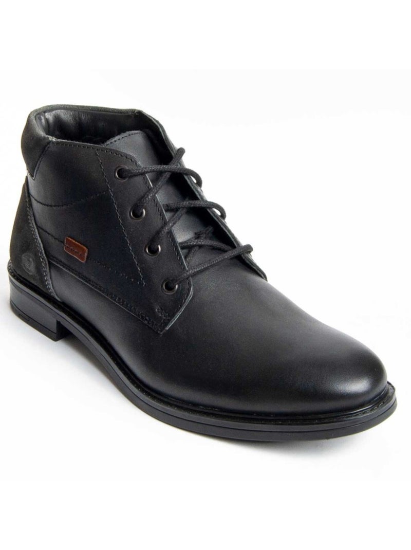 Bota Casual Cuero Purapiel Negro - Kiabi