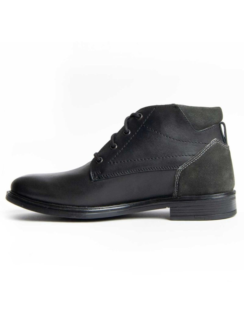 Bota Casual Cuero Purapiel Negro - Kiabi