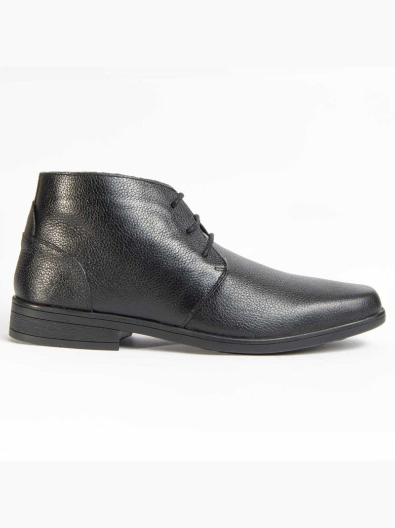 Bota Casual Cuero Purapiel Negro - Kiabi