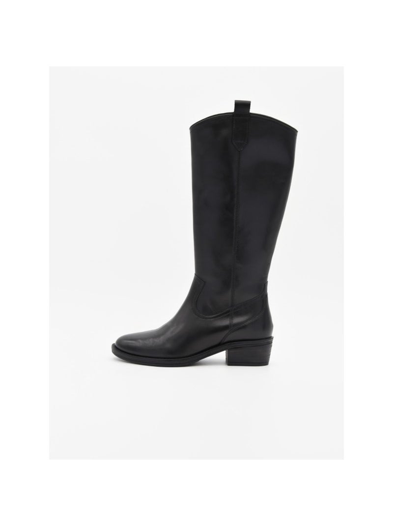 Bota casual cuero purapiel Negro - Kiabi