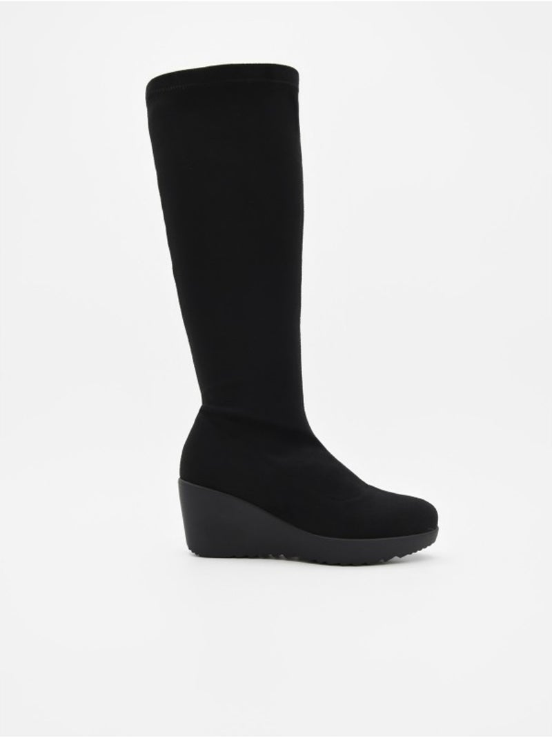 Bota Casual Cuero Purapiel Negro - Kiabi