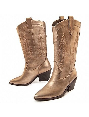 Bota De Tacón Para Mujer. Montevita Tejan