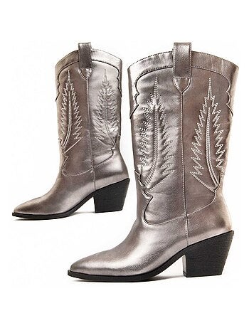 Bota De Tacón Para Mujer. Montevita Tejan