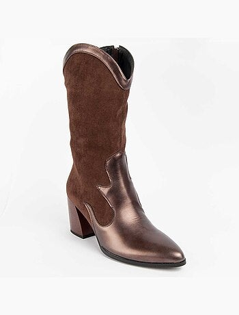 Bota De Tacón Para Mujer. Montevita Tejan