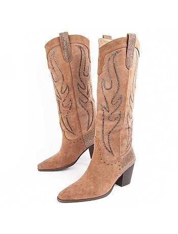 Bota De Tacón Para Mujer. Montevita Tejan